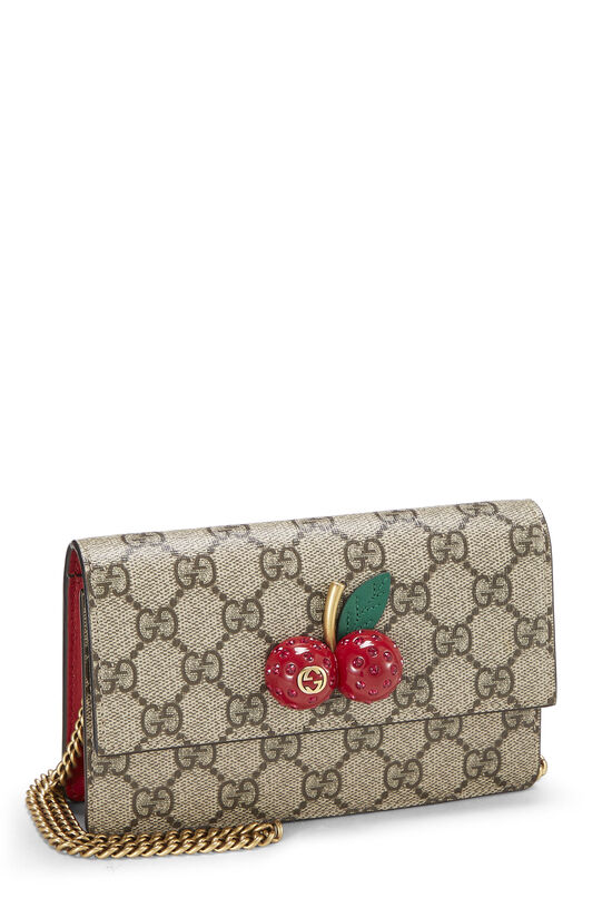 Red GG Supreme Canvas Cherry Convertible Clutch Mini, , large image number 3