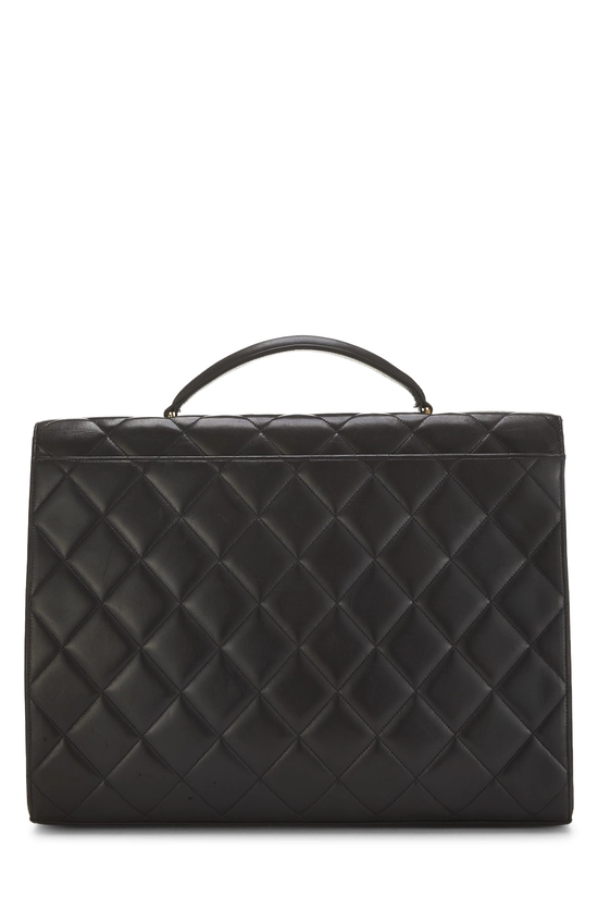 Black Quilted Lambskin Briefcase, , large image number 3