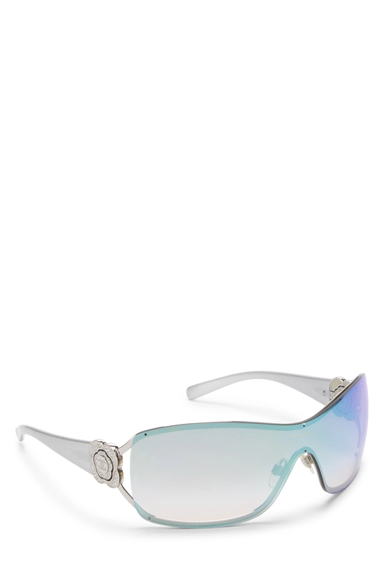 Silver Acetate Camellia Shield Sunglasses 4164-B, , large image number 1