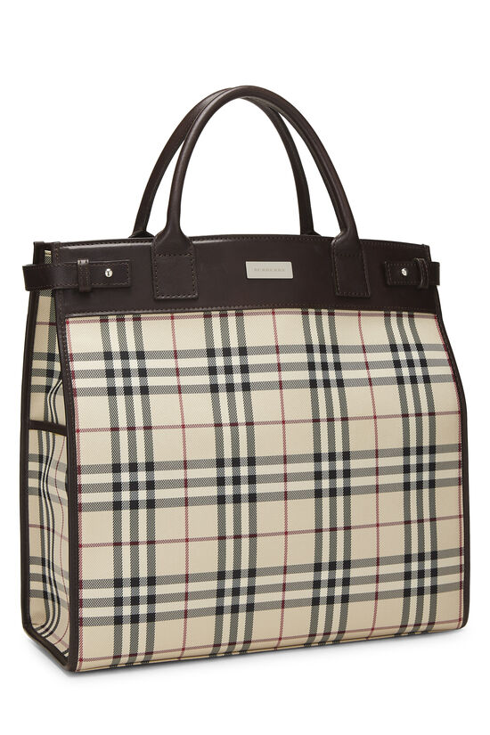 Brown House Check Canvas Tote Medium, , large image number 1