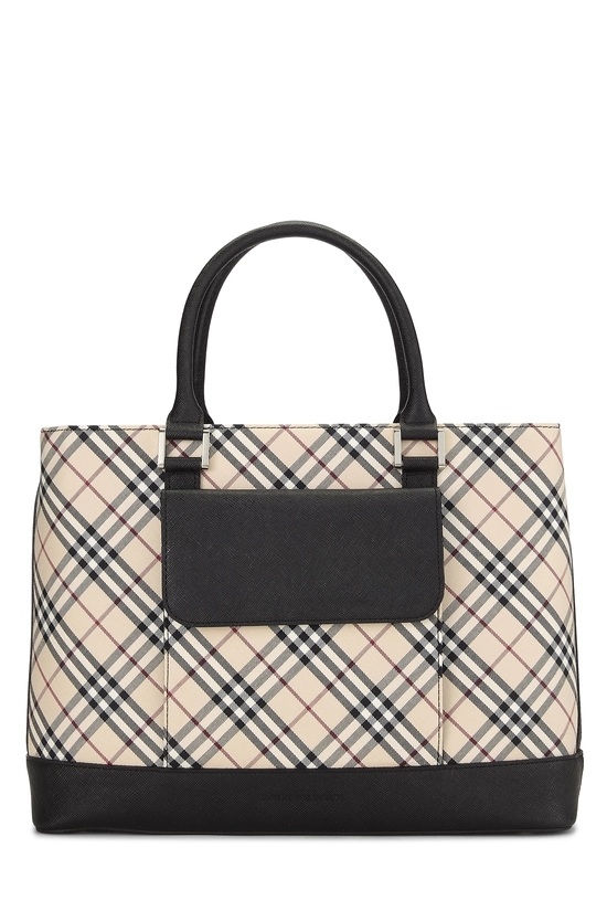 Black Check Jacquard Canvas Pocket Handbag Small, , large image number 0