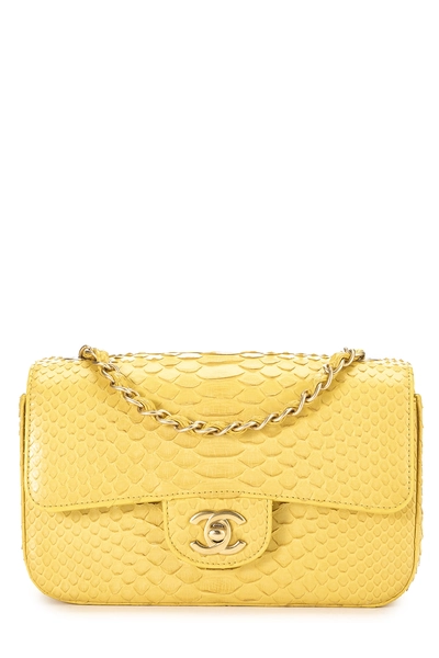Yellow Python Rectangular Flap Mini