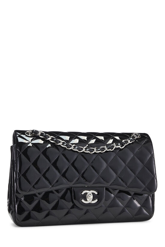 Black Quilted Patent Leather New Classic Double Flap Jumbo, , large image number 1