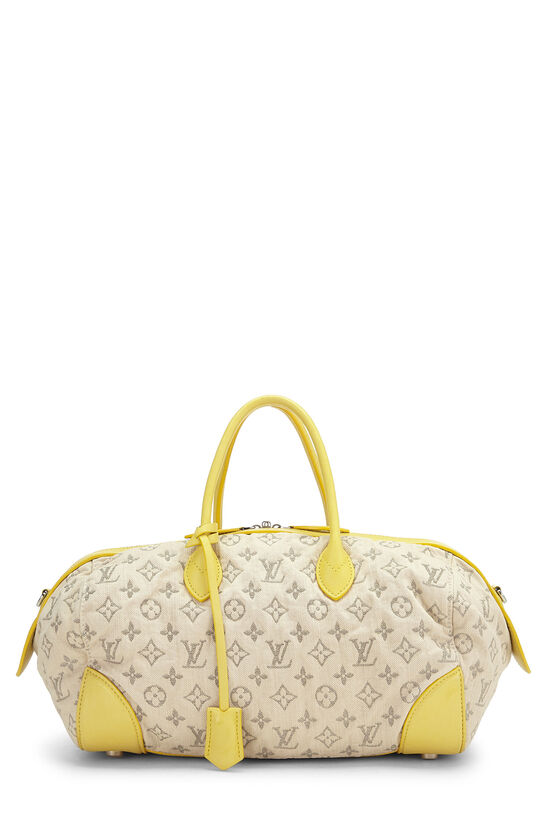 Louis Vuitton, Bags, Denim Speedy B 3 With Red Strap