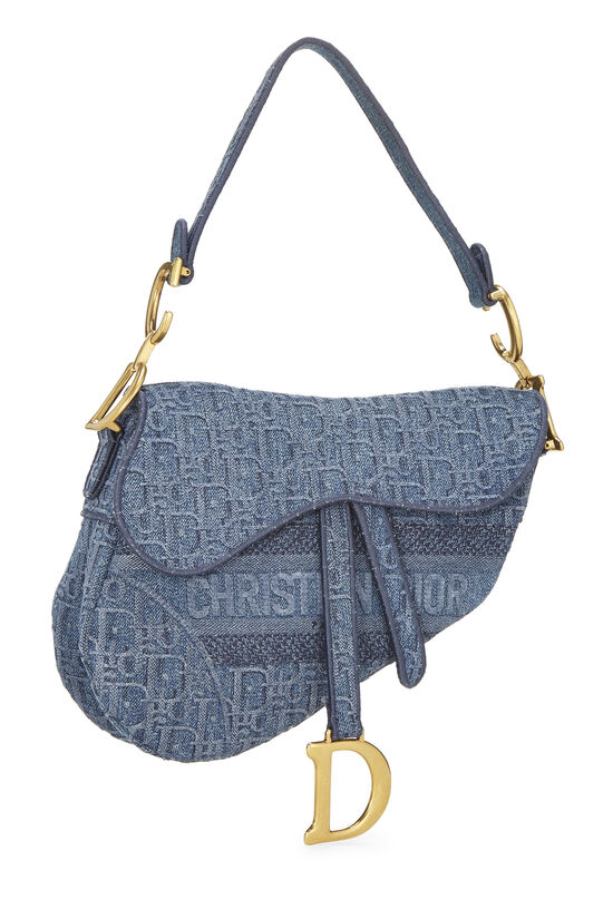 Blue Oblique Denim Saddle Bag, , large image number 1
