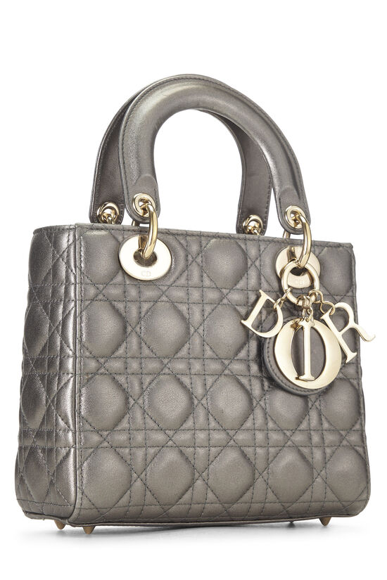 Silver Metallic Cannage Quilted Lambskin Lady Dior Small, , large image number 1