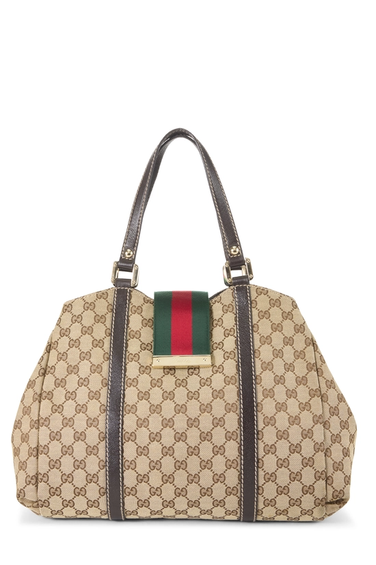 Original GG Canvas New Ladies Web Tote, , large image number 0