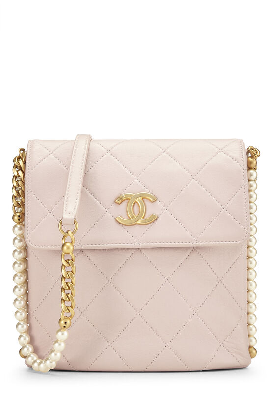 Pink Quilted Calfskin About Pearls Shoulder Bag Small, , large image number 1