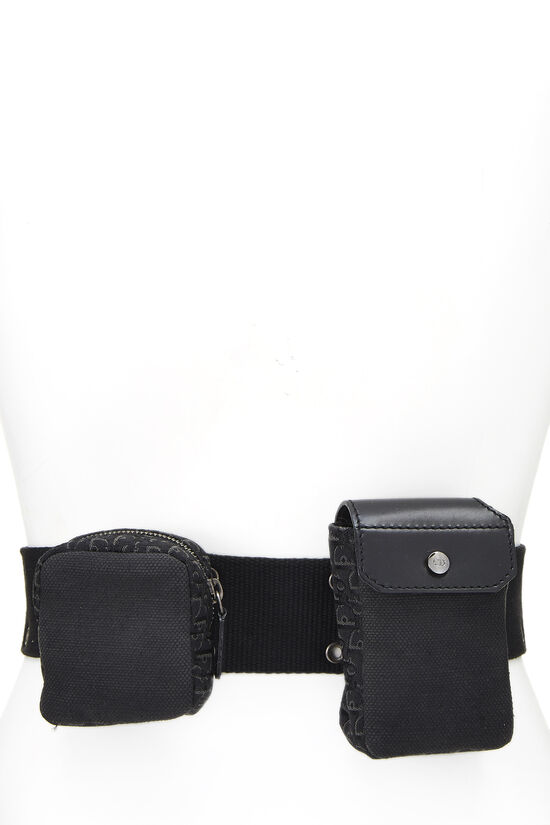 Black Oblique Canvas Belt Bag, , large image number 4