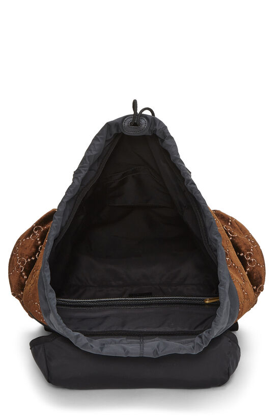 Brown Original GG Velvet Backpack Medium , , large image number 5