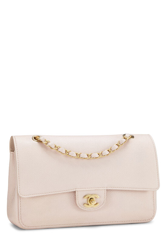 18S Pink Caviar Quilted Classic Flap Small Light Gold Hardware