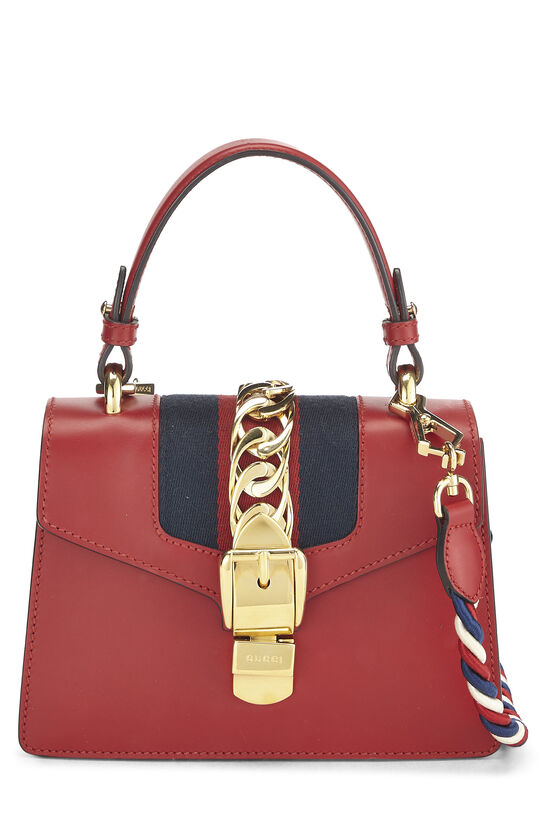 Red Leather Web Sylvie Mini, , large image number 0