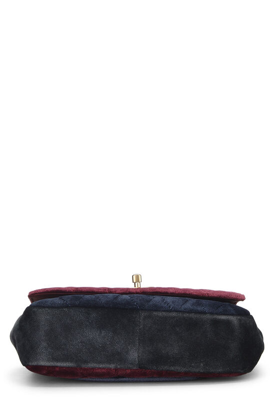 Chanel Paris-Cosmopolite Tricolor Velour Private Affair Camellia Flap Bag  Medium Q6B4VU39M7000