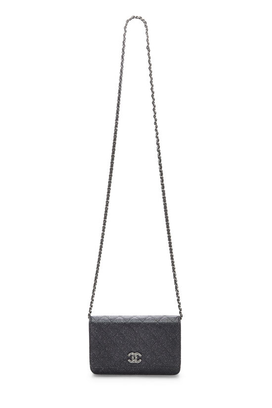Chanel Black Glitter Calfskin Wallet On Chain Q6B4FY3PKB000