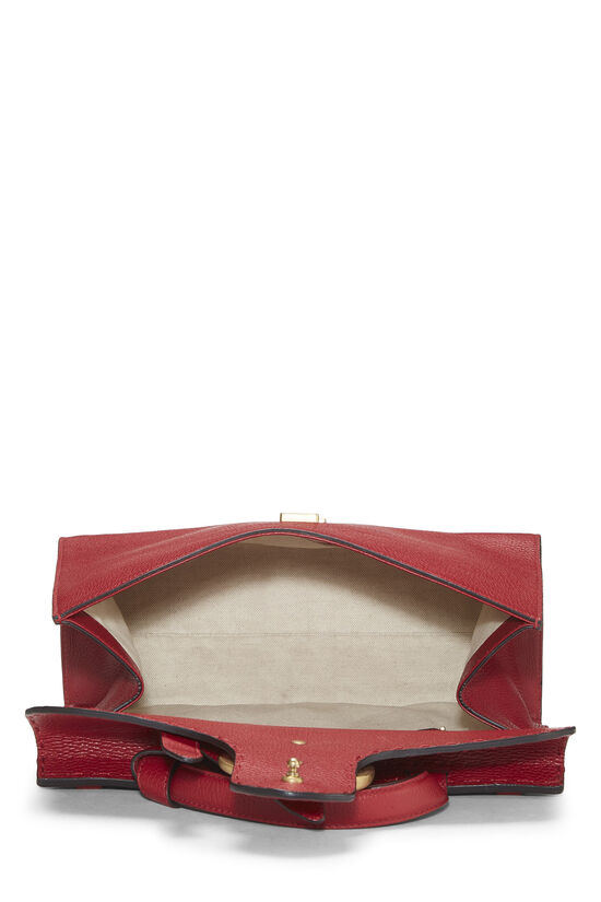 Red Leather GG Marmont Top Handle Flap Bag Small, , large image number 5
