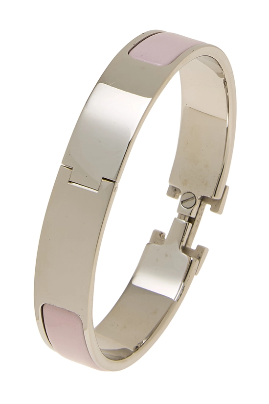 Pink Enamel Clic-Clac 'H' Bracelet Narrow, , large image number 1