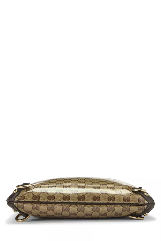 Brown Crystal Canvas D-Ring Abbey Messenger, , large image number 4