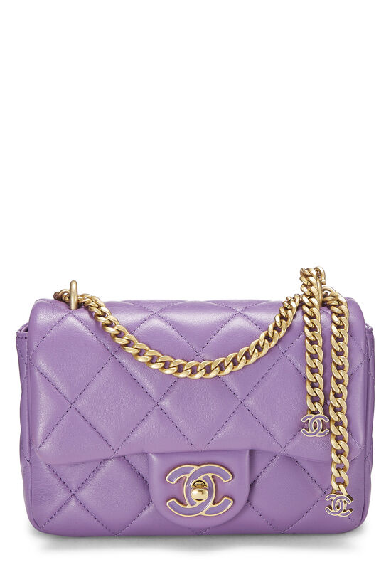 Chanel Pre-owned Mini Classic Flap Square Shoulder Bag - Purple