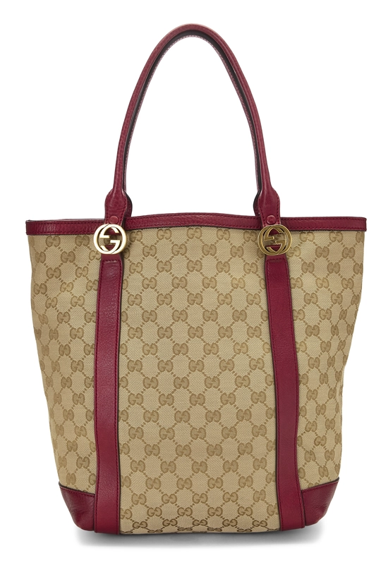 Red Original GG Canvas Interlocking Vertical Tote Small, , large image number 3