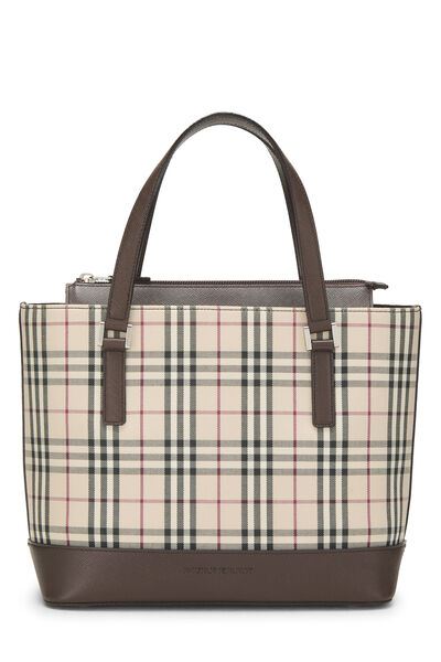 Brown House Check Jacquard Handbag Small