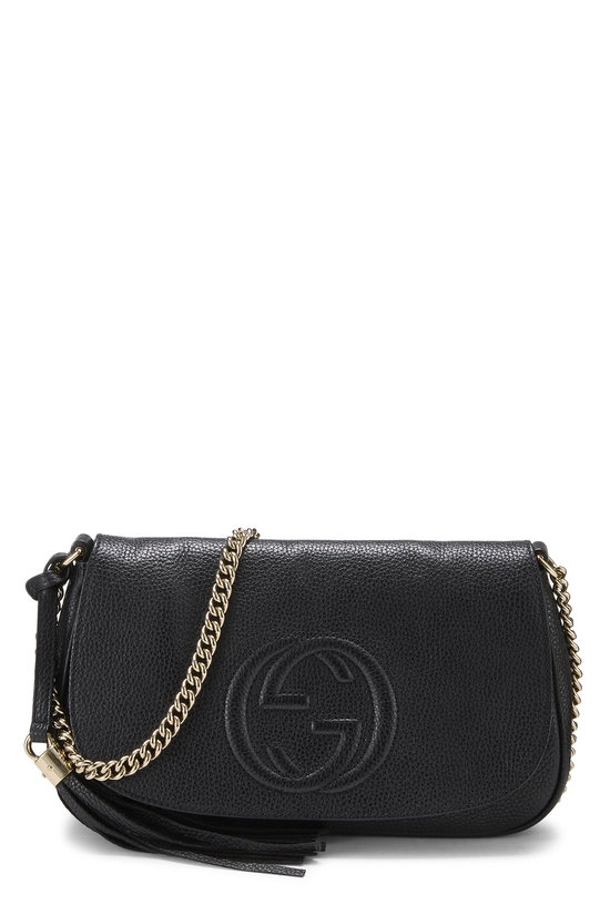 Black Grained Leather Soho Crossbody, , large image number 0