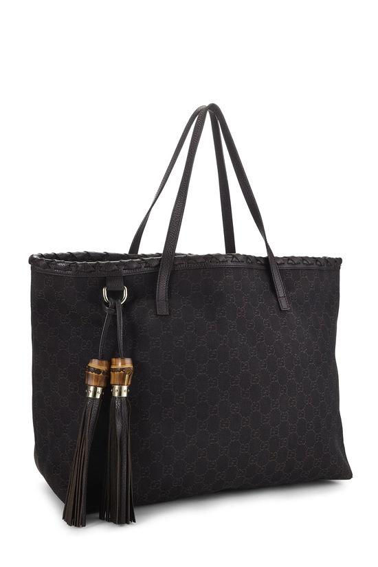 Brown GG Canvas Bamboo Tote, , large image number 1