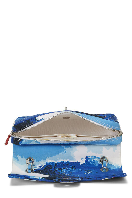 Blue & Multicolor Canvas Surf Line Flap Bag Medium, , large image number 5