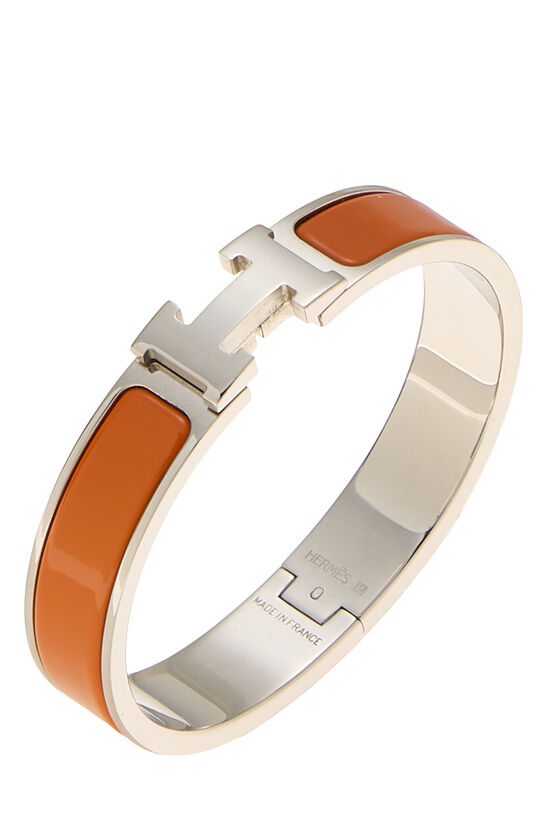 Orange Enamel Clic-Clac 'H' Bracelet Narrow, , large image number 0
