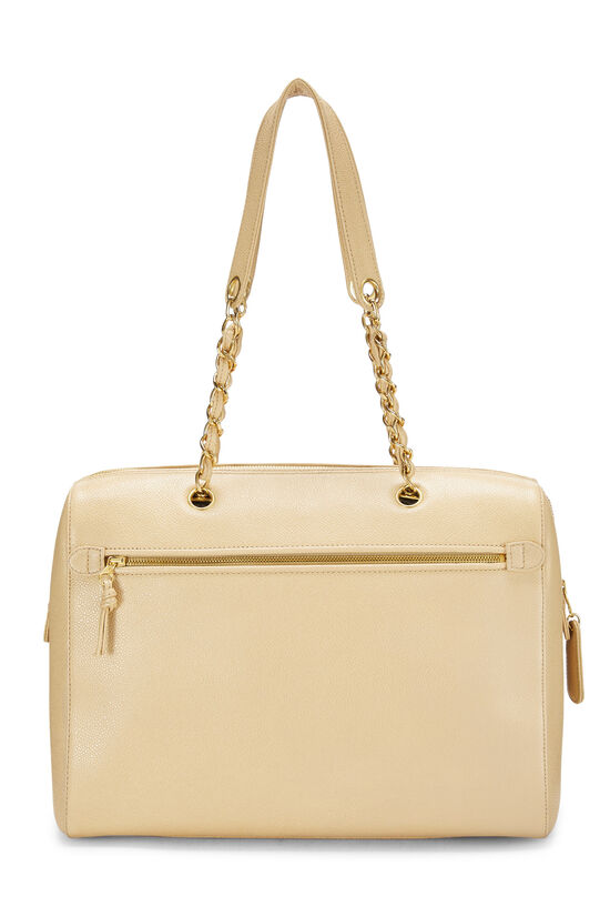 Beige Caviar Zip Tote Small, , large image number 3