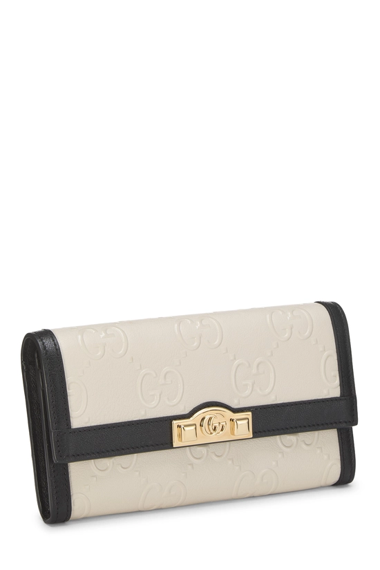 White Embossed Guccissima Wallet, , large image number 1