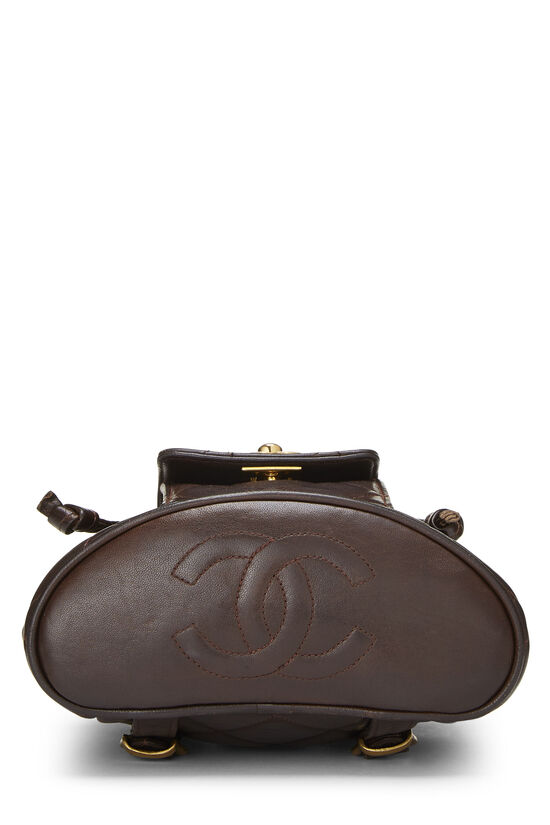 Brown Quilted Lambskin Classic Backpack Mini, , large image number 4