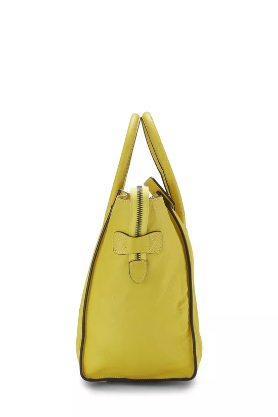 Yellow Calfskin Leather Luggage Mini, , large image number 2