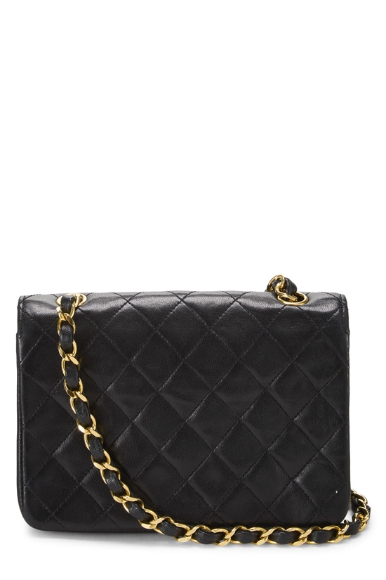 Black Quilted Lambskin Circle Lock Half Flap Mini, , large image number 3
