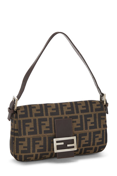 Brown Zucca Canvas Baguette, , large