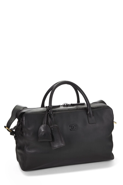 Black Lambskin Duffle Bag, , large