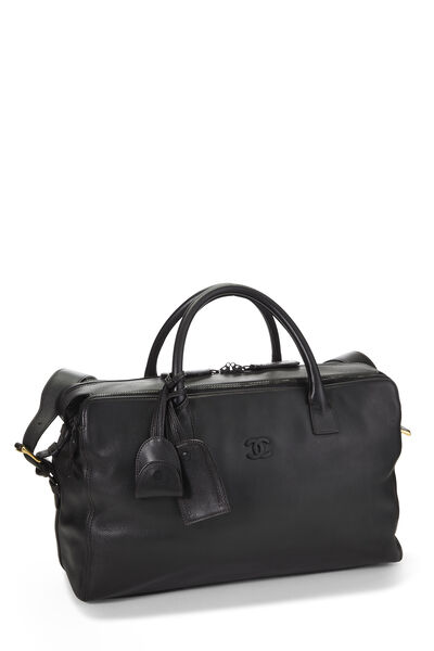Black Lambskin Duffle Bag, , large
