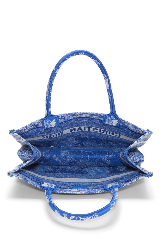 Blue Embroidered Canvas Book Tote Medium, , large image number 5