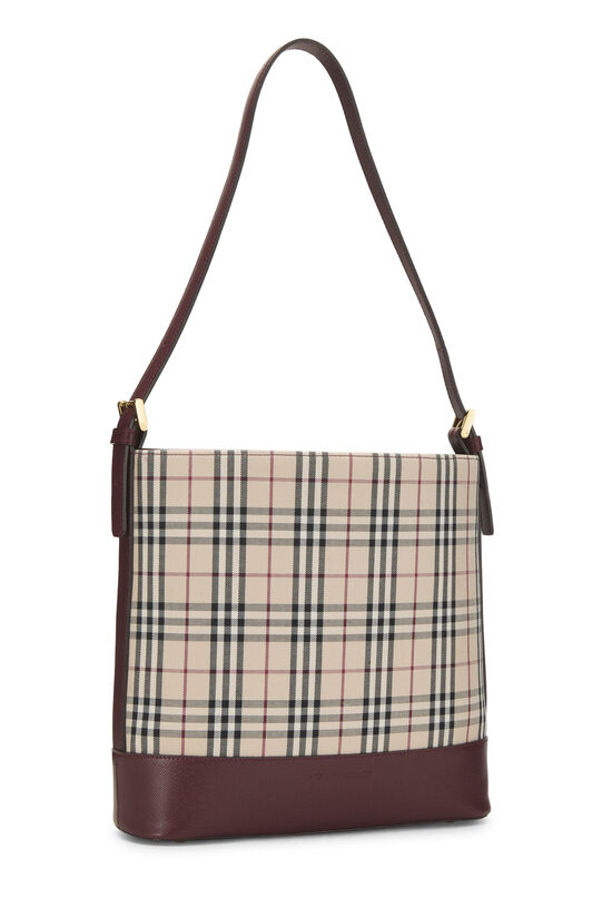 Burgundy House Check Bucket Shoulder Bag Small, , large image number 1