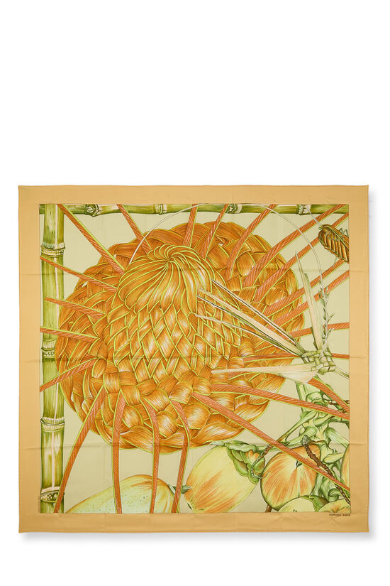 Yellow & Multicolor 'Jardin Creole' 90, , large image number 0