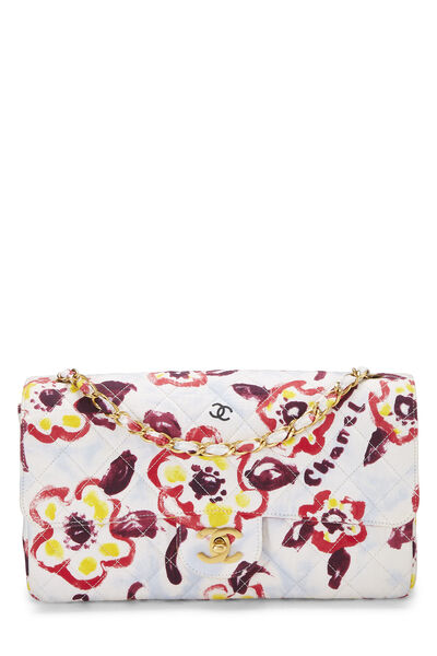 Multicolor Fabric Half Flap Bag Medium