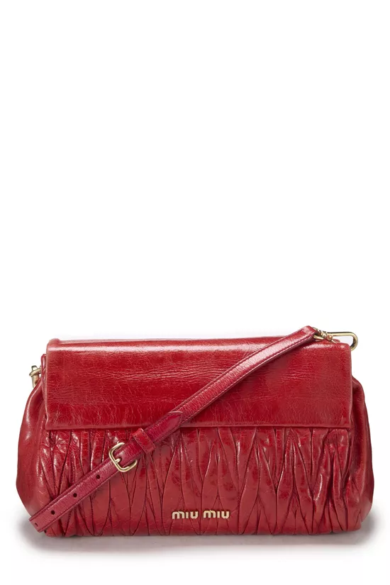 Red Nappa Flap Shoulder Bag, , large image number 3