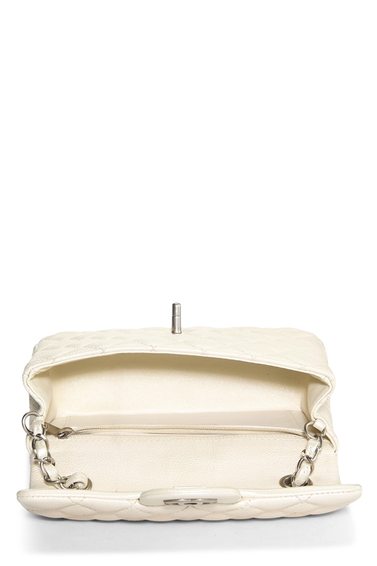 Cream Quilted Caviar Rectangular Flap Mini, , large image number 5