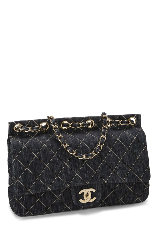 Navy Denim Shoulder Bag, , large image number 1