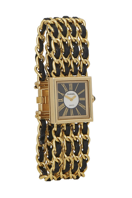 18K Yellow Gold & Black Leather Mademoiselle Watch , , large image number 1