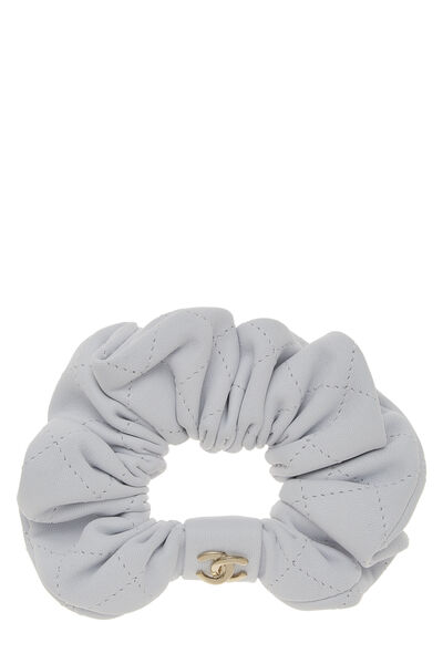 Pastel Blue Lambskin 'CC' Scrunchie