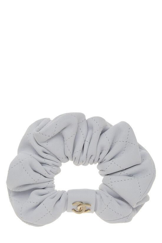 Pastel Blue Lambskin 'CC' Scrunchie, , large image number 0