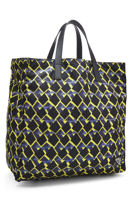 Prada Multicolor Nylon Geometric Convertible Tote QNB3K521MB000 | WGACA