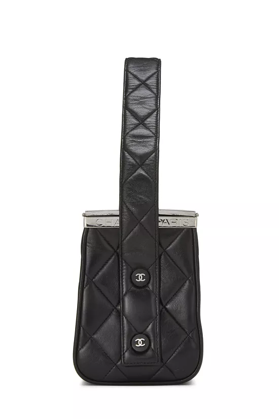 Black Quilted Lambskin Box Bag, , large image number 2