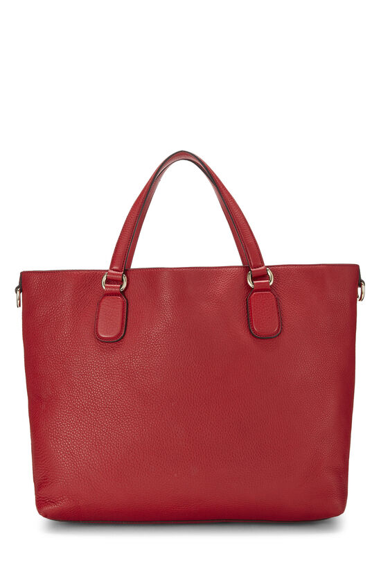 GUCCI Soho Top Handle Pebbled Leather Tote Bag Red-US