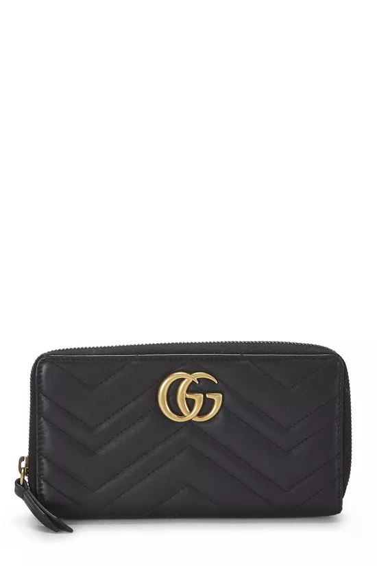 Black Matelass&eacute; Leather GG Marmont Zip Wallet, , large image number 0